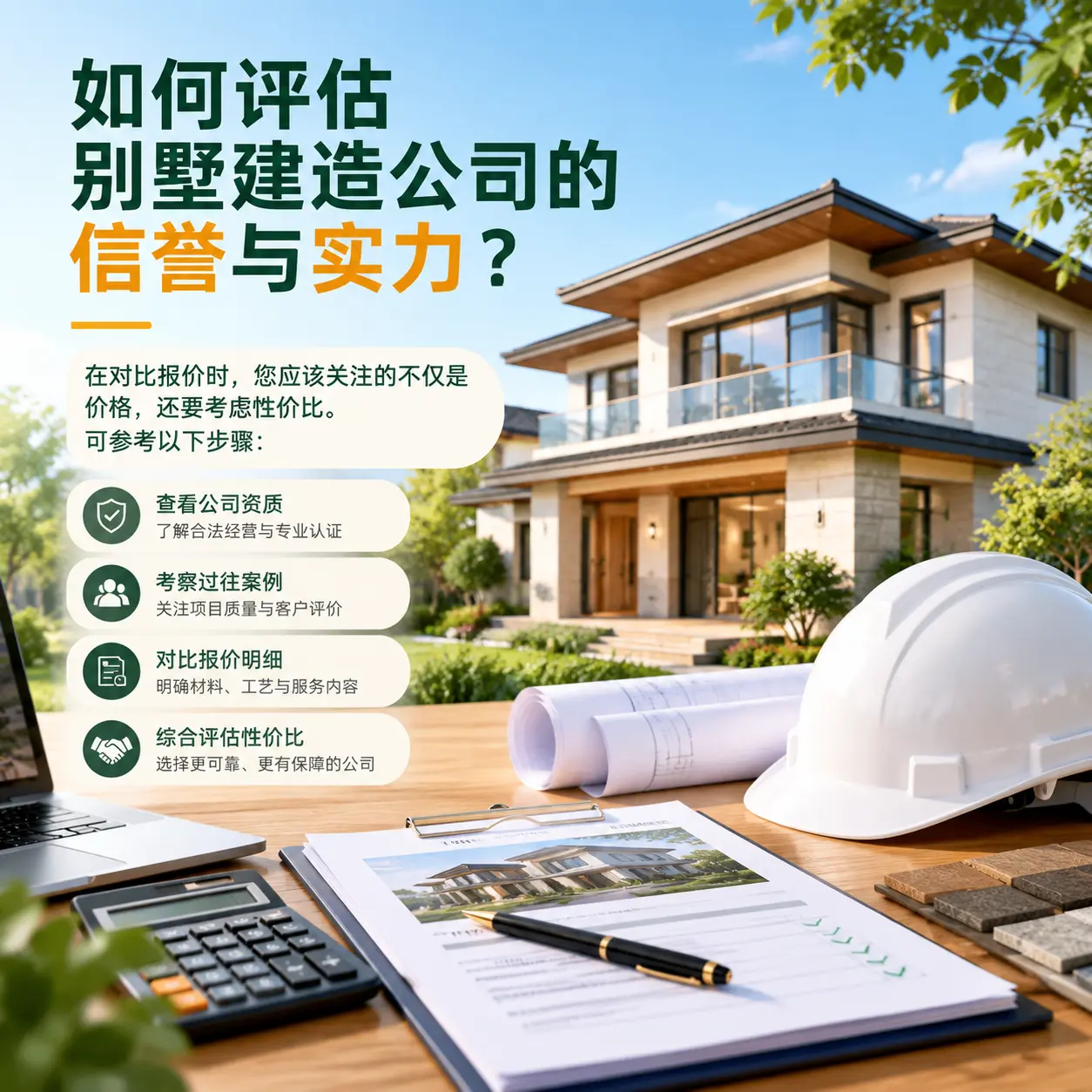 如何评估 红花岗 别墅建造公司的信誉与实力？