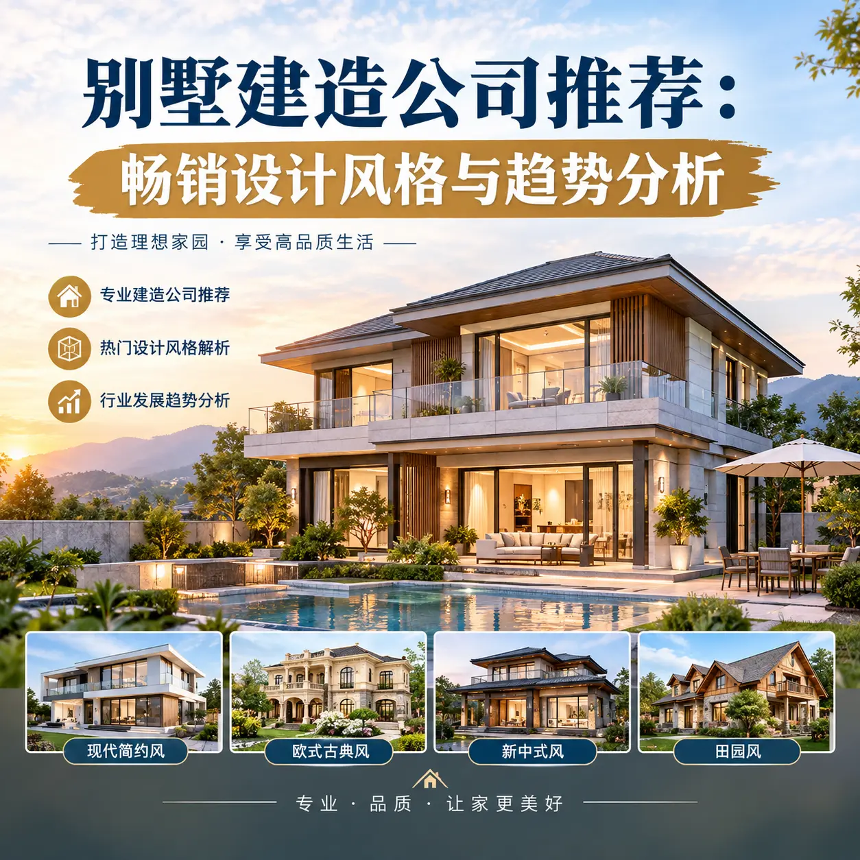 别墅建造公司推荐： 红花岗 畅销设计风格与趋势分析