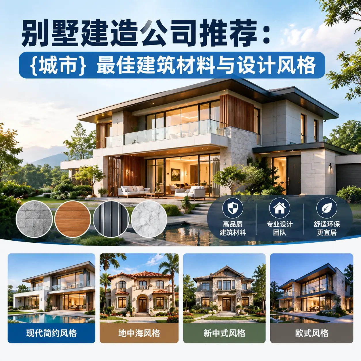 别墅建造公司推荐: 红花岗 最佳建筑材料与设计风格