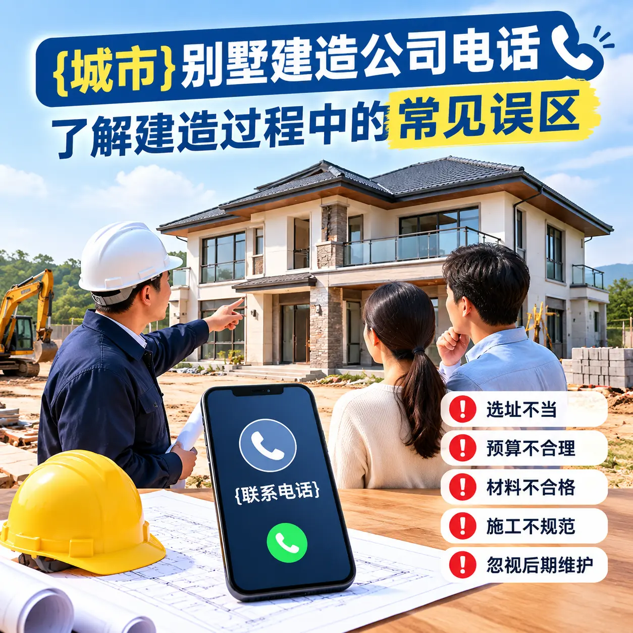 红花岗别墅建造公司电话,了解建造过程中的常见误区