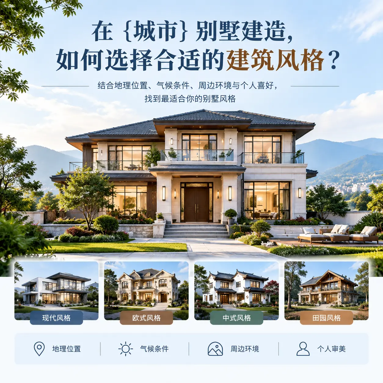 在 红花岗 别墅建造，如何选择合适的建筑风格？